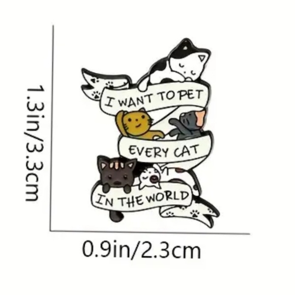 I Want To Pet Every Cat Pin - Picture 4 of 4